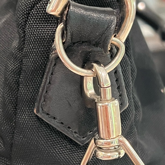 Black Gucci canvas bamboo top handle with removable leather strap. - Picture 11 of 14